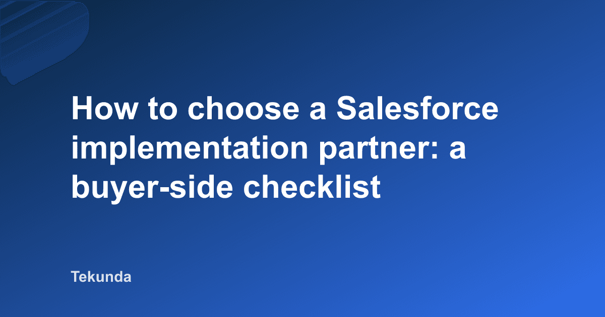 Salesforce-Implementierungspartner auswaehlen: eine Checkliste fuer Einkaeufer